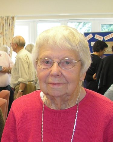 Joyce Howard pictured at a History Group Coffee Morning in July 2007.  Joyce came to Meldreth in 1941 and worked at Chiswick Farm.  She remembered many of the workers and recalled her memories during an interview with Terry Dash in April 2009. <br>You can hear her memories by clicking on the audio clip play button at the top of this page. | Tim Gane