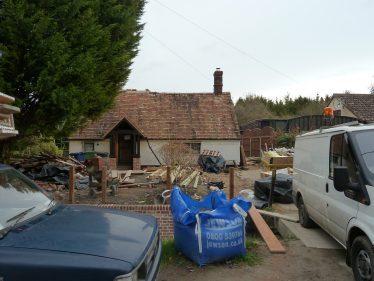 By the end of 2011 work was underway to extend and modernise the tiny bungalow.  An extension was built to the back and the main door re-sited to the front. | Tim Gane