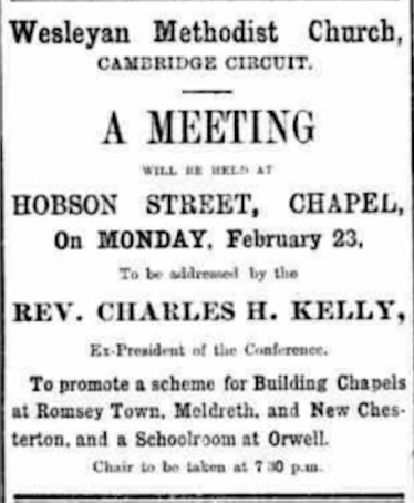 Untitled Announcement in the Cambridge Evening News, 19th February, 1903 | Cambridge evening News