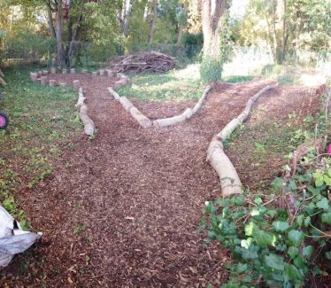 New paths through the garden | Photograph supplied by Meldreth Primary School