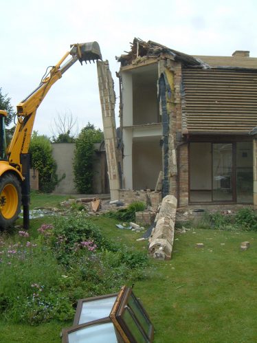 Demolition of the large corner window during the later conversion carried out by Maurice and Christine Prové after they bought the property in 2004 | Maurice Prové