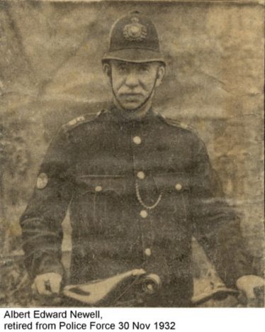 Albert Edward Newell, who retired from the Police Force on 30th November 1932 | Photograph supplied by Colin Newell