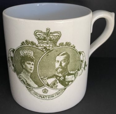 A coronation mug presented by J G Mortlock of Meldreth Court on 22nd June 1911  | Photograph by Kathryn Betts