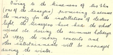 Extract from Meldreth School logbook, 12th September 1932 Extract from Meldreth School logbook, 12th September 1932 | Photograph courtesy of Meldreth Primary School
