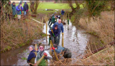 River Mel Restoration Group at its first session in Melbourn