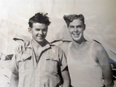 (6) John and Michael Walford at one of their meetings in the desert | Photograph supplied by the Walford family