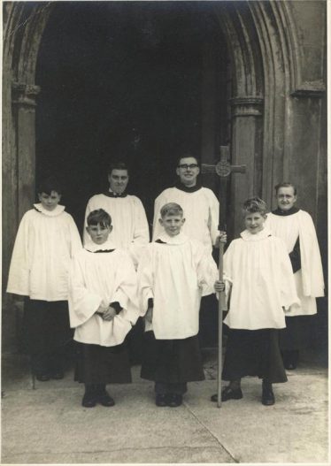 Jack Farnham, third from left on the back row,  with some choristers outside Holy Trinity Church in the late 50's | Photo supplied by Roger Winter