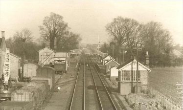 Meldreth Station and Goods Yard showing the allotments at the side of the track, 1946-1950 | Photograph supplied by Mary Findlay