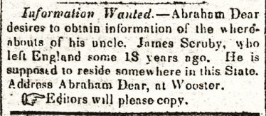 Personal advertisement, <em>The (Ravenna, Ohio) Portage Sentinel</em>, 29 Dec 1851 | 