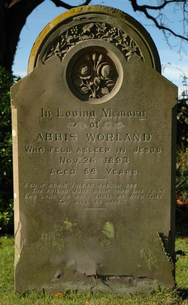 The grave of Abbis Worland, Holy Trinity Church, Meldreth | Photograph by Kathryn Betts