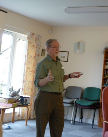 Brian at a History Group coffee morning in 2012