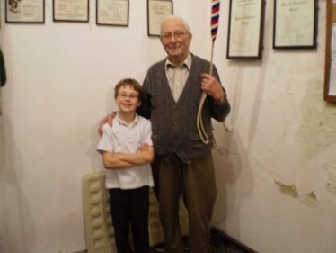 The youngest and oldest bell ringers at Holy Trinity in 2011: John Hinton (aged 8) and John Gipson (aged 87) | Photograph by Andrew Downs