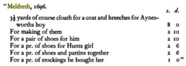 Extract from Overseers' bill for the Meldreth workhouse, 1696 | Quoted by E M Hampson, 'Treatment of poverty in Cambridgeshire 1597 - 1834' (first published 1934), p. 185