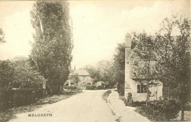 Whitecroft Road with Bramble Cottage on the right and the junction with Chiswick End, rear left - the two girls would have travelled along here on their way home with the stolen coal | Photograph supplied by Tim Gane