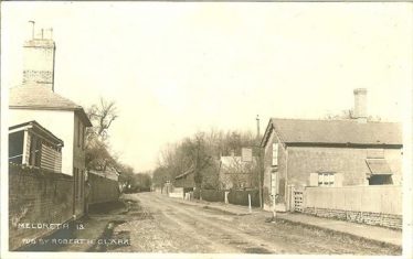 The British Queen, shown on the right, Meldreth High Street, 1905 | Robert H Clark postcard