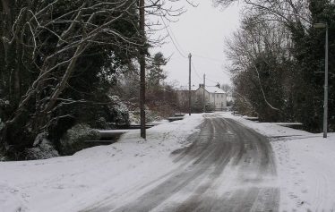 The view down Chiswick End to Brookside Cottage ~2009 | Tim Gane