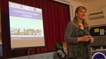 Dr Carenza Lewis in Meldreth Village Hall on 23rd March 2013 | Photograph by Tim Gane