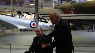 Don Chinery being awarded the Légion d'Honneur at Duxford in 2016 | Photograph by Tim Gane