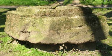 The cross base on Marvell's Green.  W M Palmer measured it as 36 x 46 inches. | Photograph by Kathryn Betts, March 2011