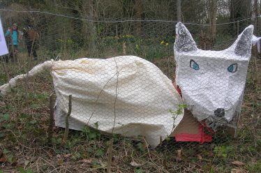 Snow wolf sculpture by Melbourn Village College students | Bruce Huett