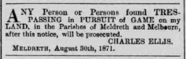 The Ellis Family | The Cambridge Chronice and Journal, 2nd September 1871