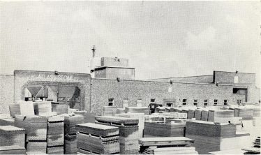 The Atlas Factory with stacks of asbestos cement sheeting ready for dispatch. | Photo from the 'Atlas' magazine Vol 1, No 3, Autumn 1954. Courtesy of Harold Chapman