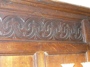 Detail of the Jacobean panelling in the Oak Room at Meldreth Court | photo by Tim Gane