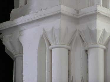 Scallop capitals on the arch from the nave into the tower | Peter Draper