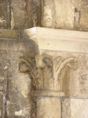 The more obviously foliate form of the capitals of the north door, deriving ultimately from Roman Corinthian capitals The more obviously foliate form of the capitals of the north door, deriving ultimately from Roman Corinthian capitals | Peter Draper