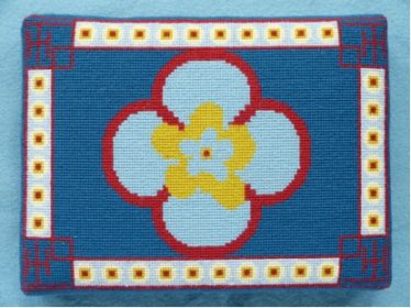 Janet Pilkington Meldreth 2012 - I took the pattern of my kneeler from the stone decoration around the font. | Cross stitch