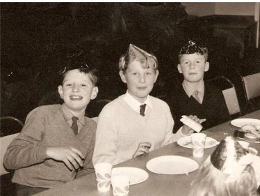 From left to right, Peter Robinson,  Richard Koszykowski (known as Bish) and John Isles pictured at an Eternit children's party on 5 January 1967 | Photograph courtesy of Richard Koszykowski