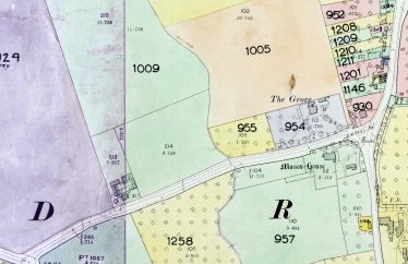 An extract from the 1910 Land Values Duties Map. Plot 1009 was occupied by Alfred Elbourn and the farmhouse itself by Frederick Waldock An extract from the 1910 Land Values Duties Map. Plot 1009 was occupied by Alfred Elbourn and the farmhouse itself by Frederick Waldock | Source: Cambridgeshire Archives