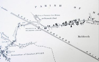 Extract from Map showing the proposed site of the Meldreth Gas Works | Cambridgeshire Archives