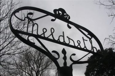 One of the Meldreth signs made by Percy Cox in 1951 | Photograph by John Crawforth, March 2014