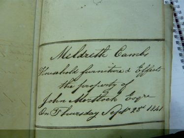 Sale of the Property of John Mortlock on September 25th 1841 | Cambridgeshire Archives