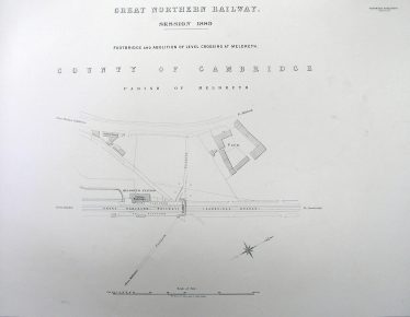 Plan showing the position of the footbridge, the forerunner of the current pedestrian bridge. | Cambridge Record Office