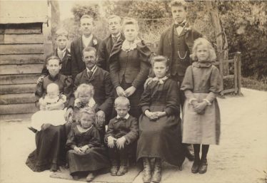 The Pepper Family photographed at Brewery Lane Farm, North End, Meldreth in 1895 | Photograph by Frank Hinkins of Royston and supplied by Brian Pepper