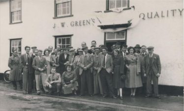 Regulars outside The Railway Tavern on Coronation Day 1953 Back Row; L-R Albrey Smith, Sid Smith, Gordon Childs, Dave Huggins, ?---, Lol Cooper, Peter Cooper, Ron Pepper, Derek Cooper, Jack Wing, ?---, Charles Calvert. Front Row;L-R John Pateman, Dennis Oakman, Neil Dash, Jim Catley, Flora Catley, Roy (Mel) Winter, Harry Waldock, Betty Cooper, Fred Waldock, Basil Dash, Reg Pluck, William Waldock, John Howell, Bert Waldock, Norman Clark, Doreen Waldock, Alex Miekle, Ann Cooper, Charlie Calvert, Fred Sims, Herbert Jacklin. Kneeling ; Albert Dash, Daisy Smith. | Peter Oakman