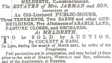 Advertisement for the sale of the Jarman business and other possessions, 1845 Advertisement for the sale of the Jarman business and other possessions, 1845 | Cambridge Chronicle, 8th March 1845