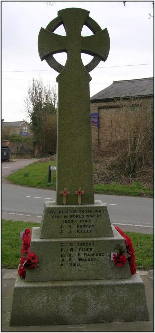 Meldreth War Memorial, showing the names of J R Howard and A K Walbey, who were ex pupils of the school | Photograph by Kathryn Betts