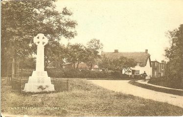 Hope Folly, just beyond Rose Cottage,from the War Memorial | Postcard: Ann Handscombe collection