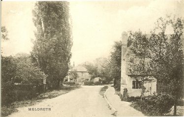 Photograph 12: Whitecroft Road ~1920 showing Bramble Cottage in the foreground and no 2 Chiswick End in the background | Postcard, manufacturer unknown